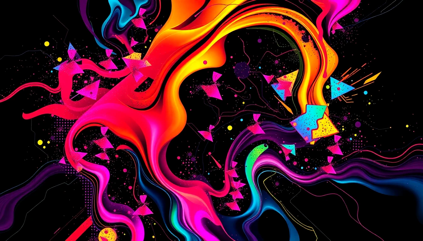 Black And Neon Wallpaper