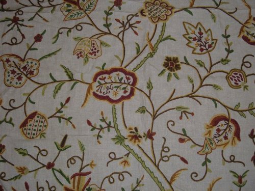 Home Crewel Fabric World By Mds Lotus Natural