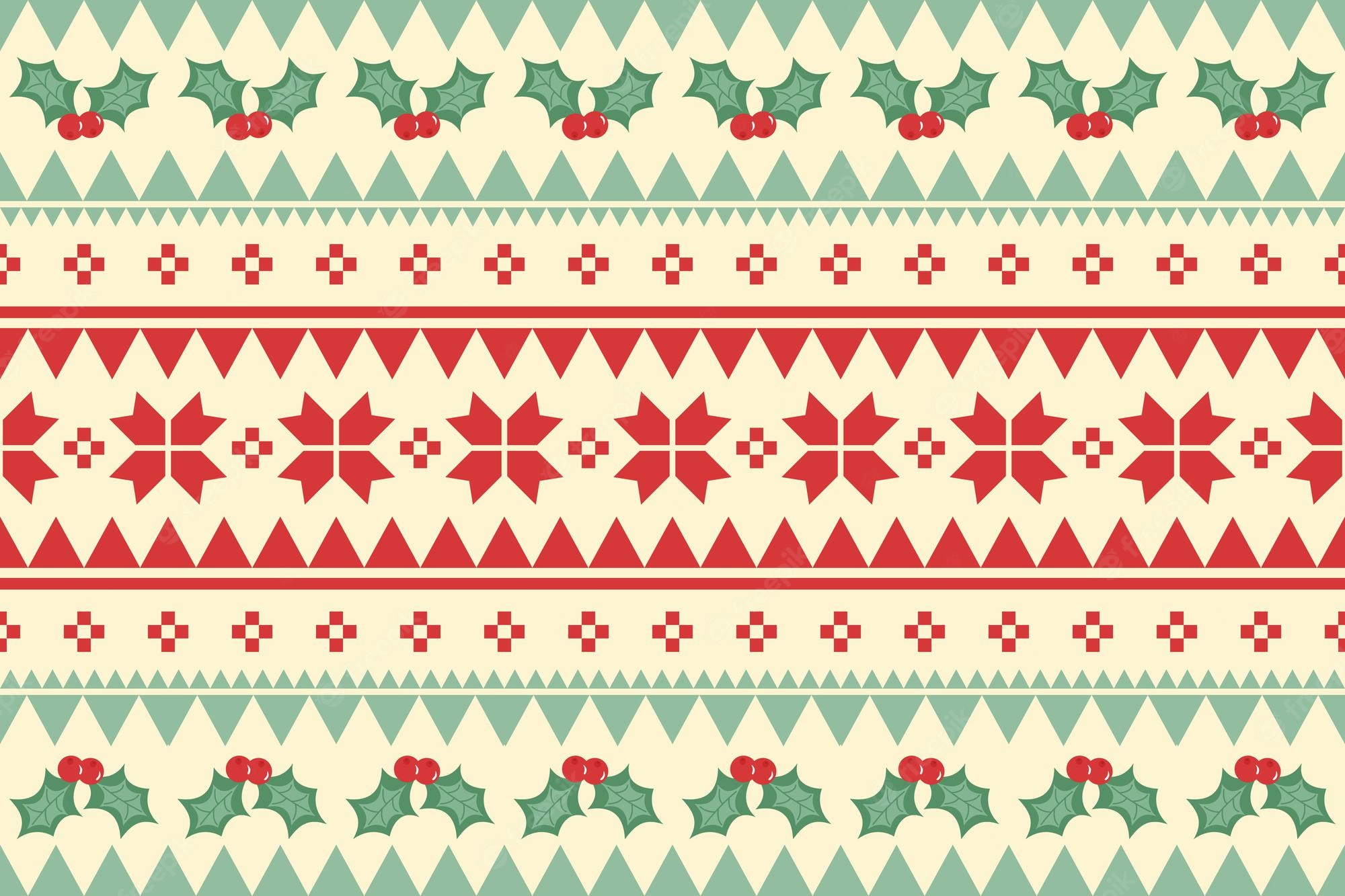 Premium Vector Merry christmas vintage ethnic seamless pattern