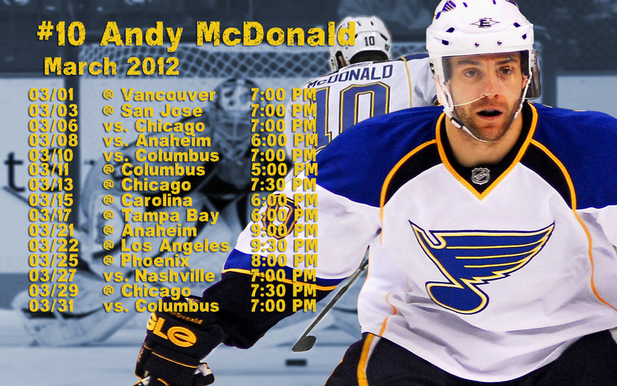 March St Louis Blues Schedule Wallpaper By Realbadrobot On