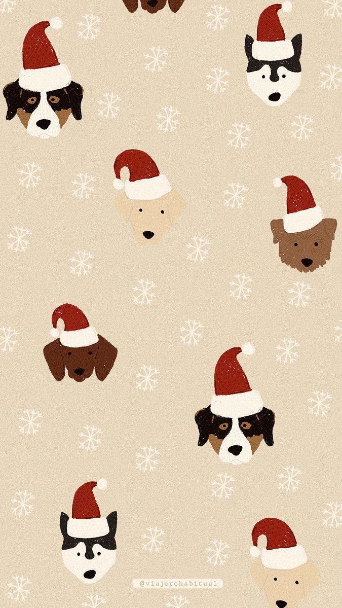 Perritos navideos Christmas phone wallpaper Wallpaper iphone