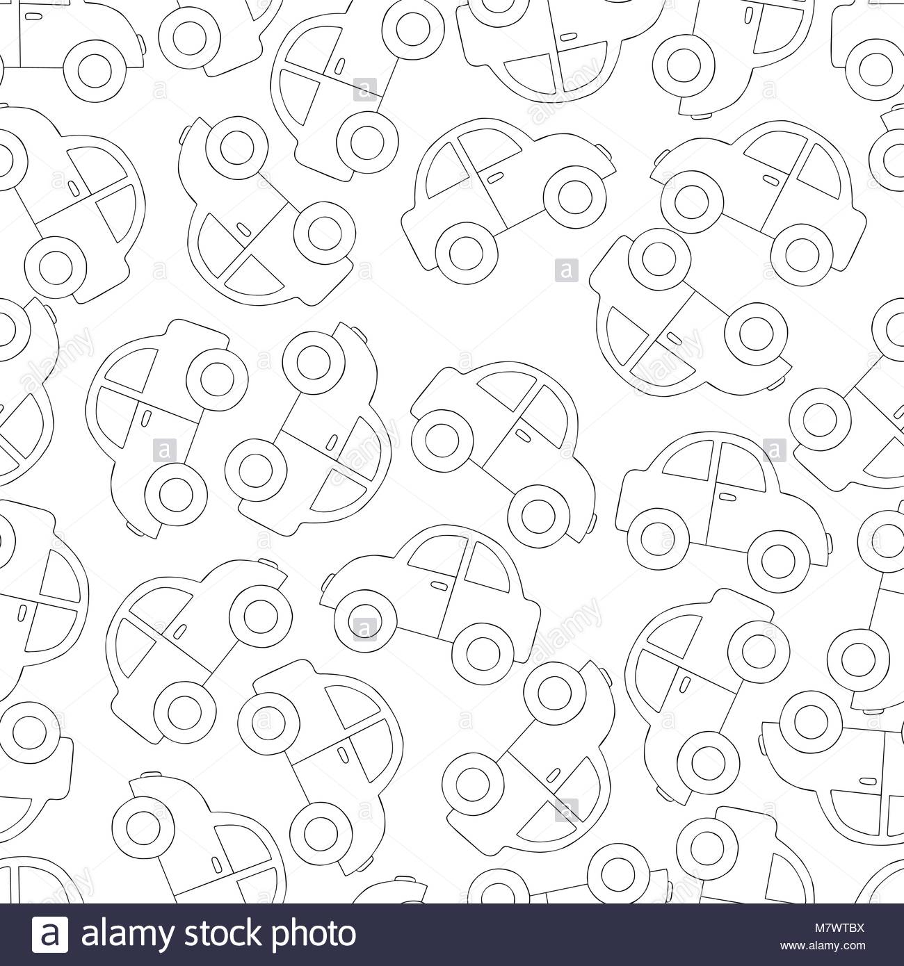 Seamless Pattern Background With Cute Car Toy Transport Vector