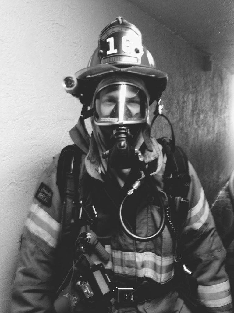 Firefighter In Turnouts Scba Helmet Standard Safety Gear