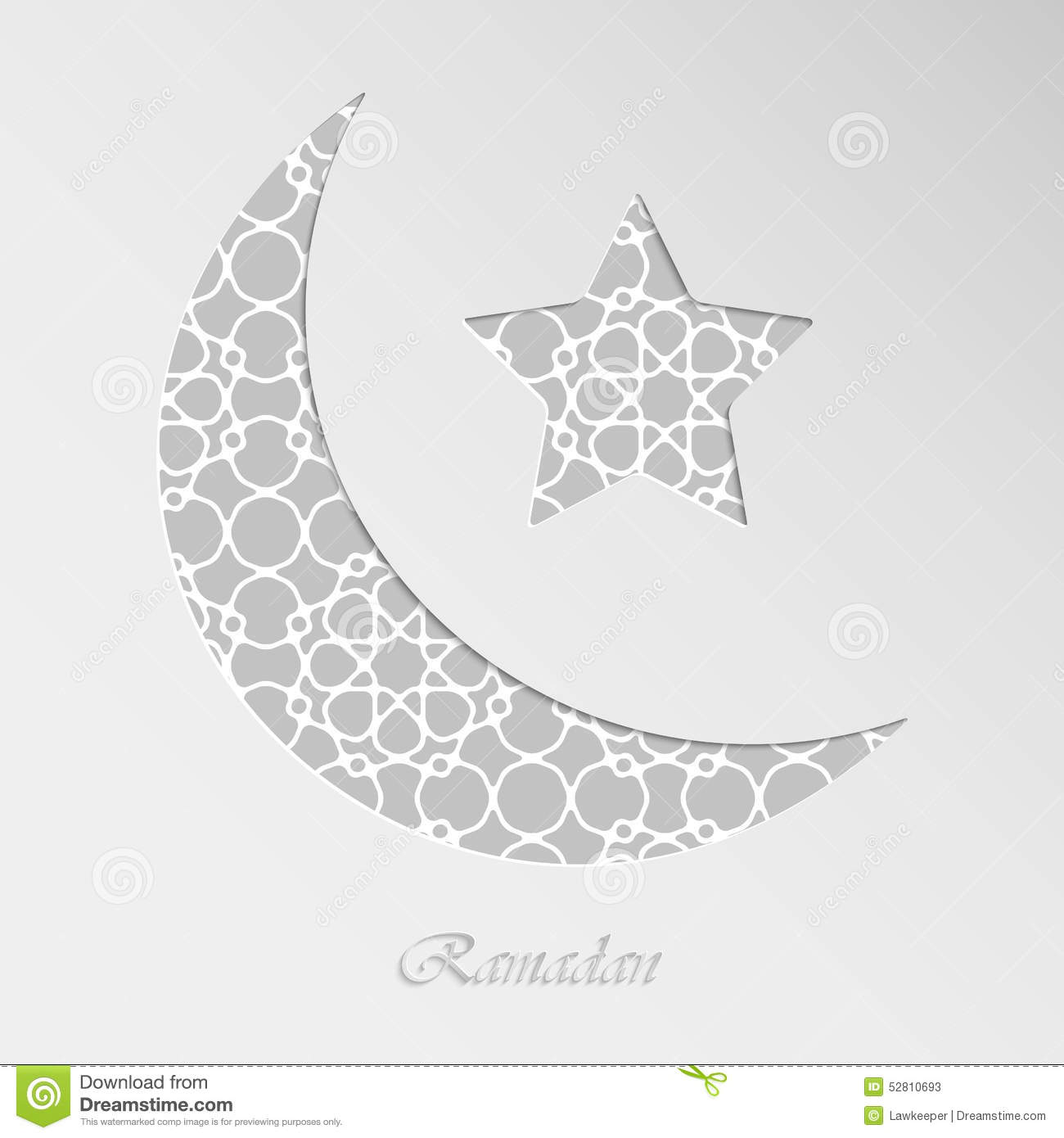 Crescent Moon Vector Islamic And Star Stock