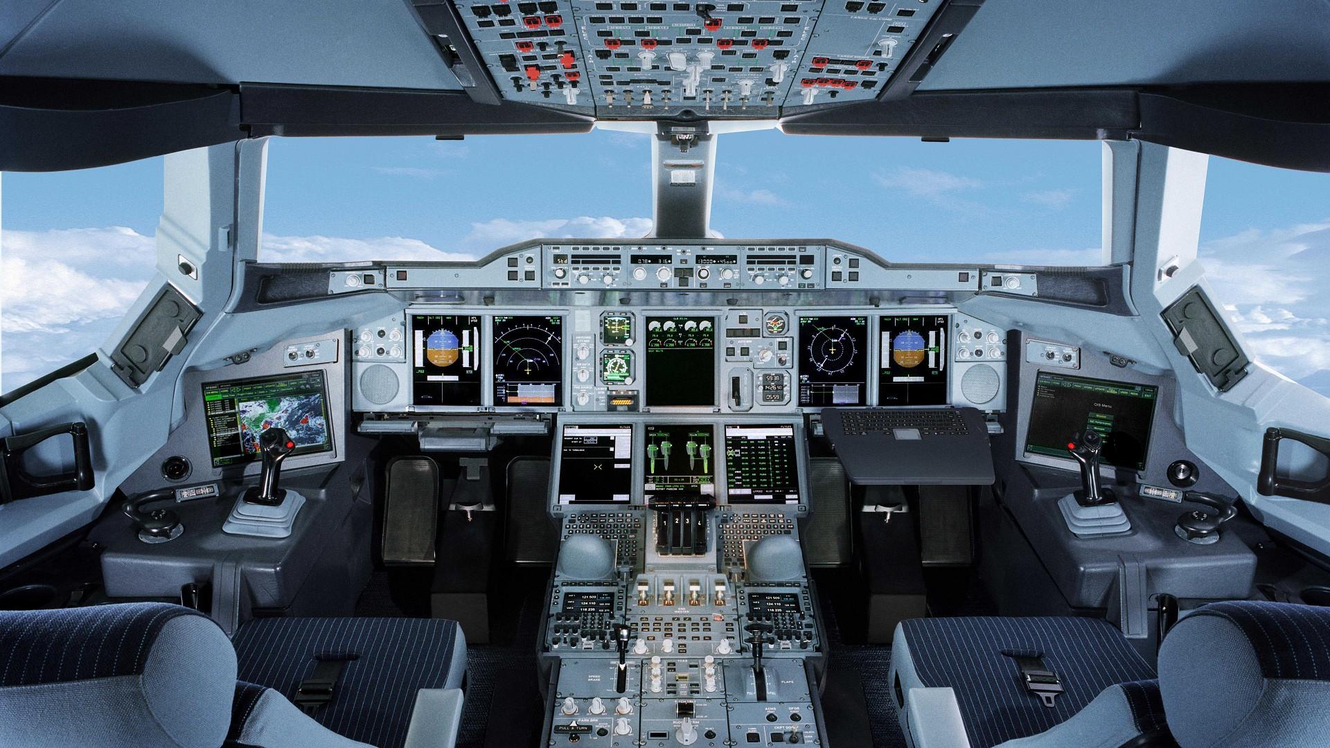 Aircraft Cockpit Airbus A380 Aviation Wallpaper