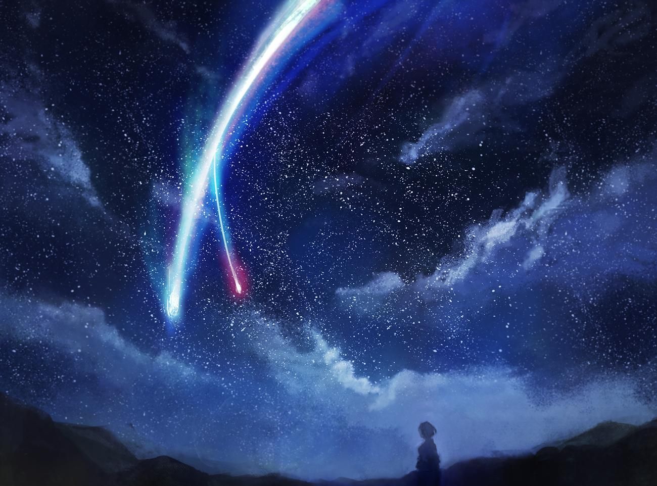 Comet In The Night Sky Wallpaper