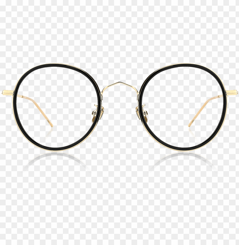 Round Vintage Prescription Eyeglasses With Black Golden Circle