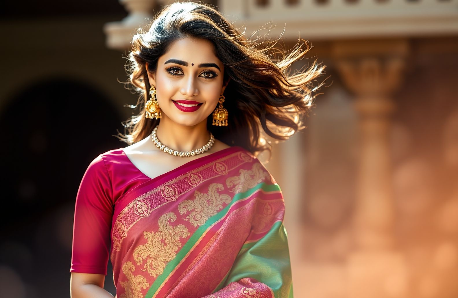 Saree Actress HD Wallpaper 1080p