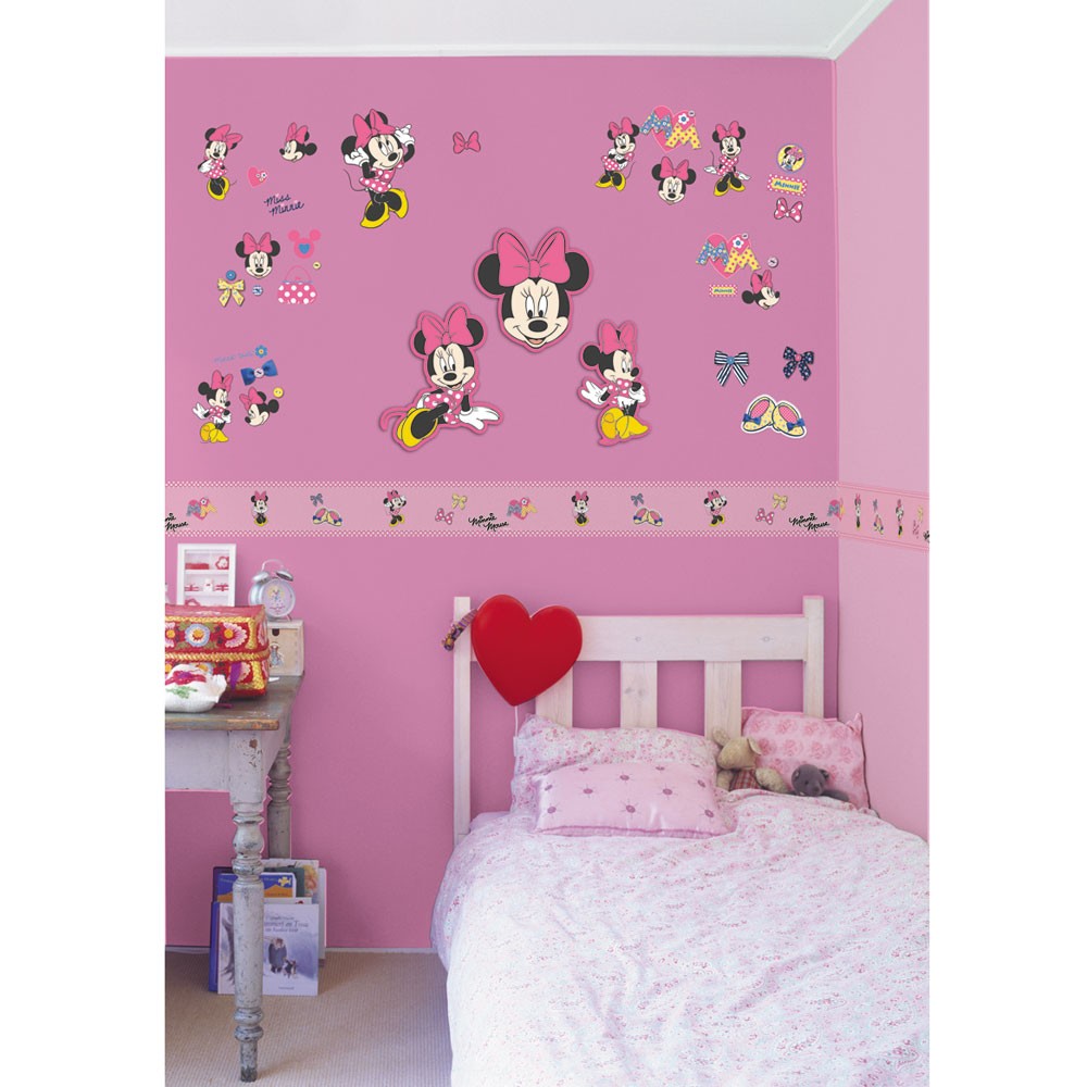 Details about MINNIE MOUSE SELF ADH WALLPAPER BORDERS 5m