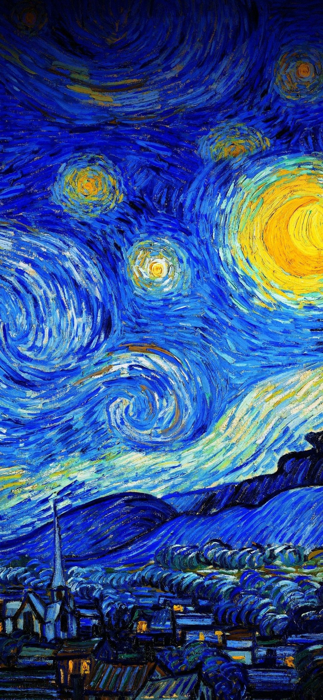 Starry Night Background Van Gogh Wallpaper