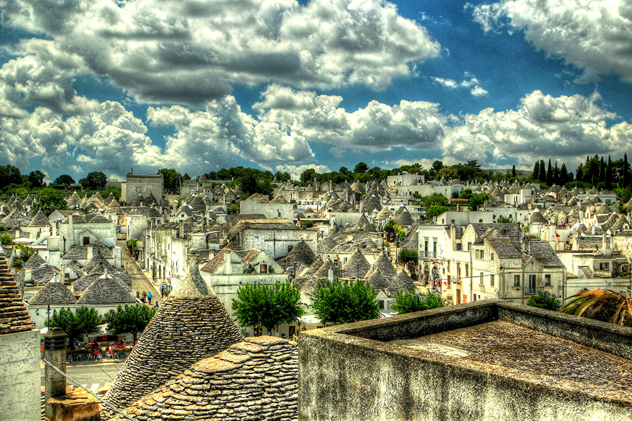 Image Italy Alberobello HDr Cities Clouds Building