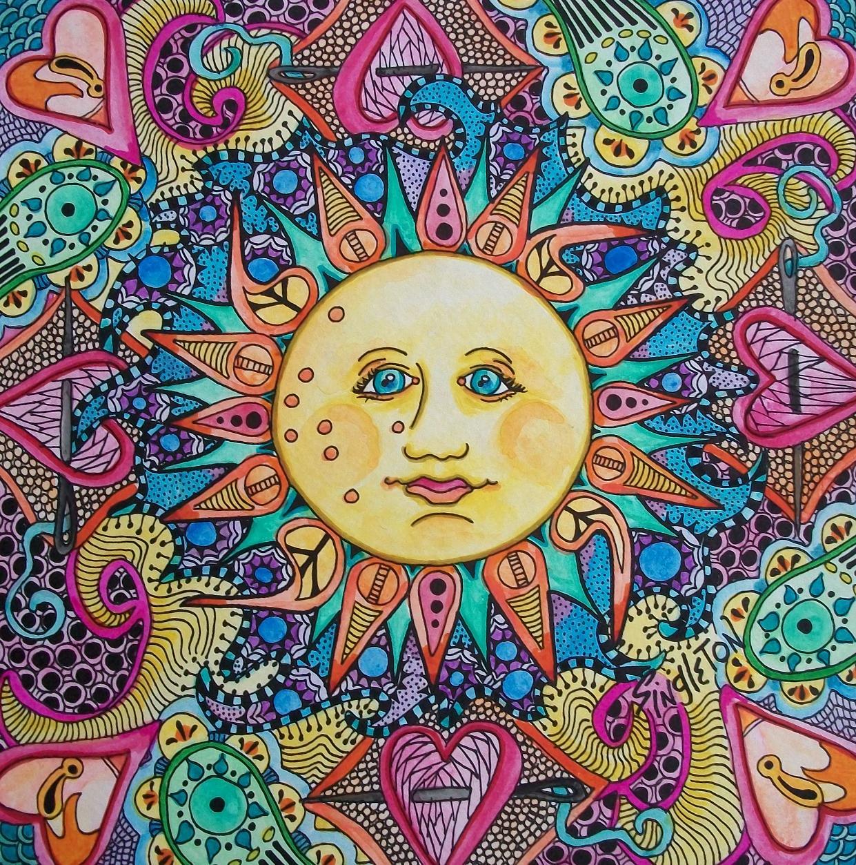 Just Give Me Peace Technicolor Sunrise Singleton Hippie Art