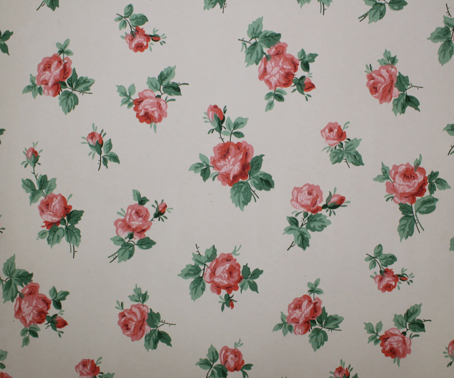 S Vintage Wallpaper Roses By Hannahstreasures