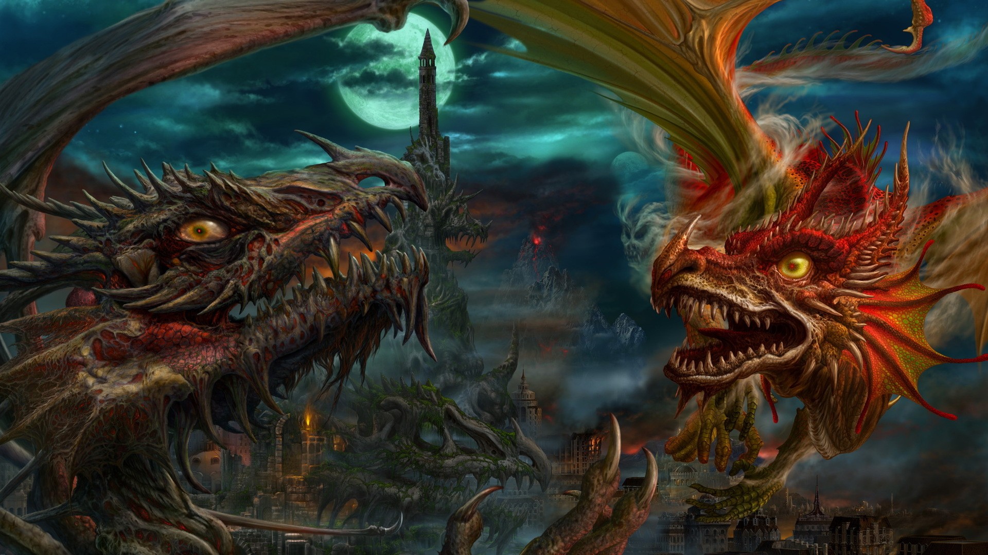 Dragons Fantasy Wallpaper Art