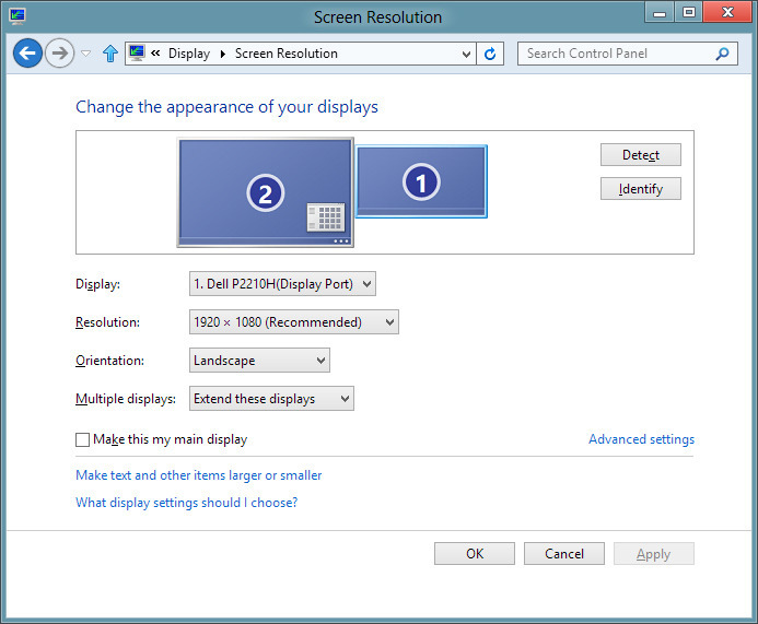 Multiple Monitors Windows Screen Resolution