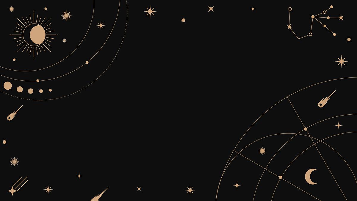 Astrology Frame Desktop Wallpaper Gold