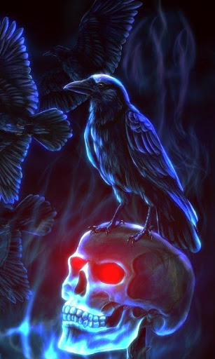 Live Wallpaper For Android Evil Crow Skull