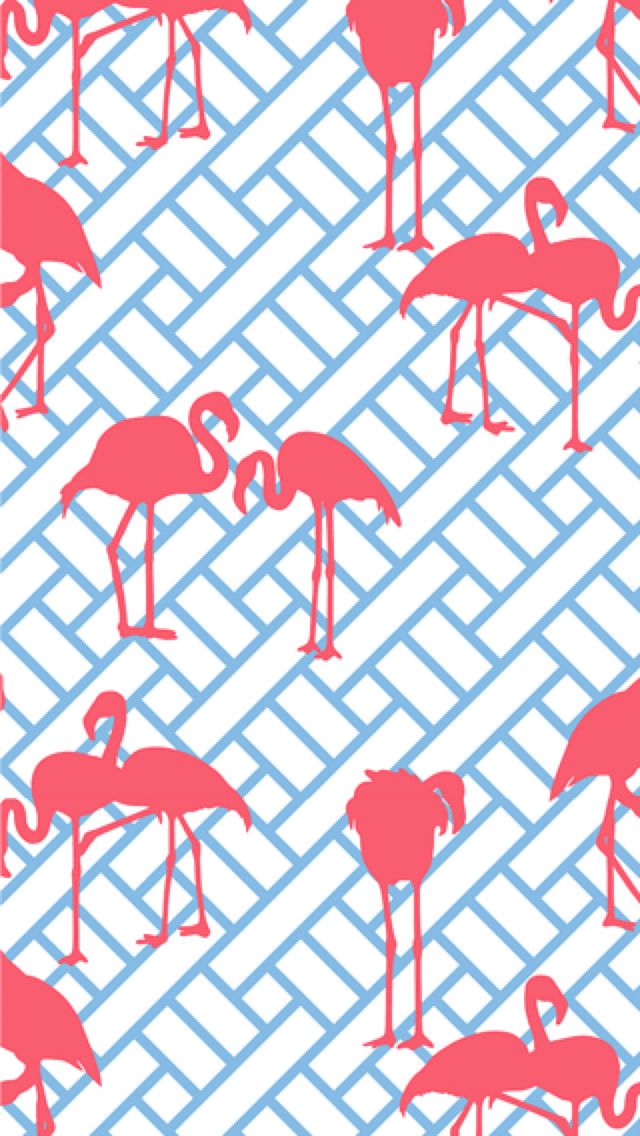Preppy iPhone Wallpaper Flamingos