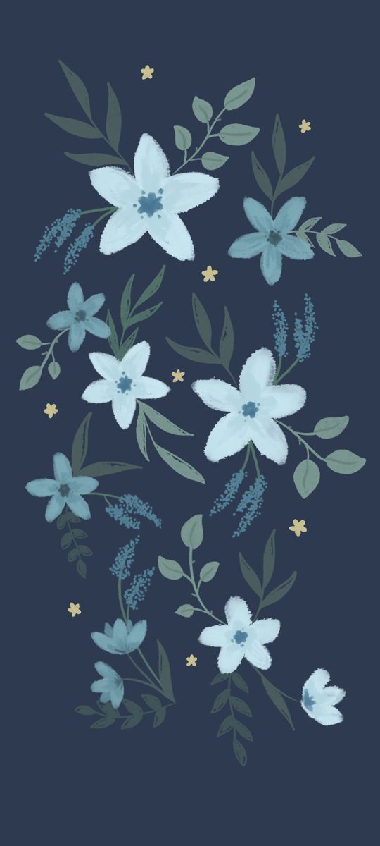 Blue Flowers Flower Wallpaper Floral Teal