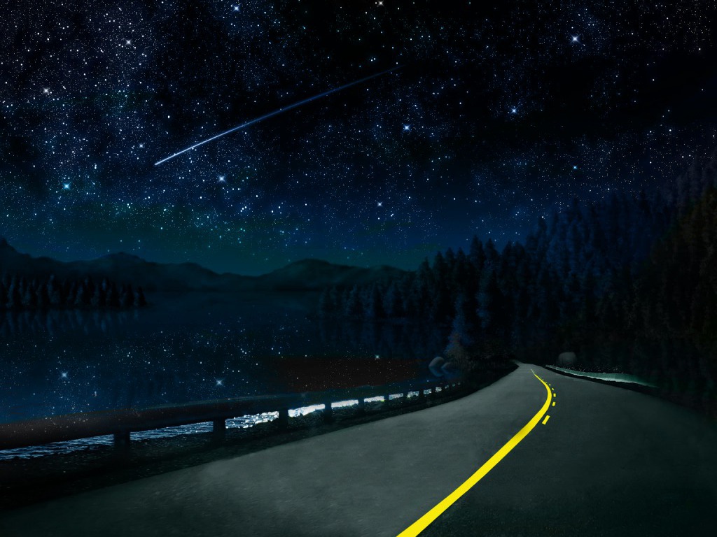 Beautiful Night Sky Road Yvt Wallpaper Full HD