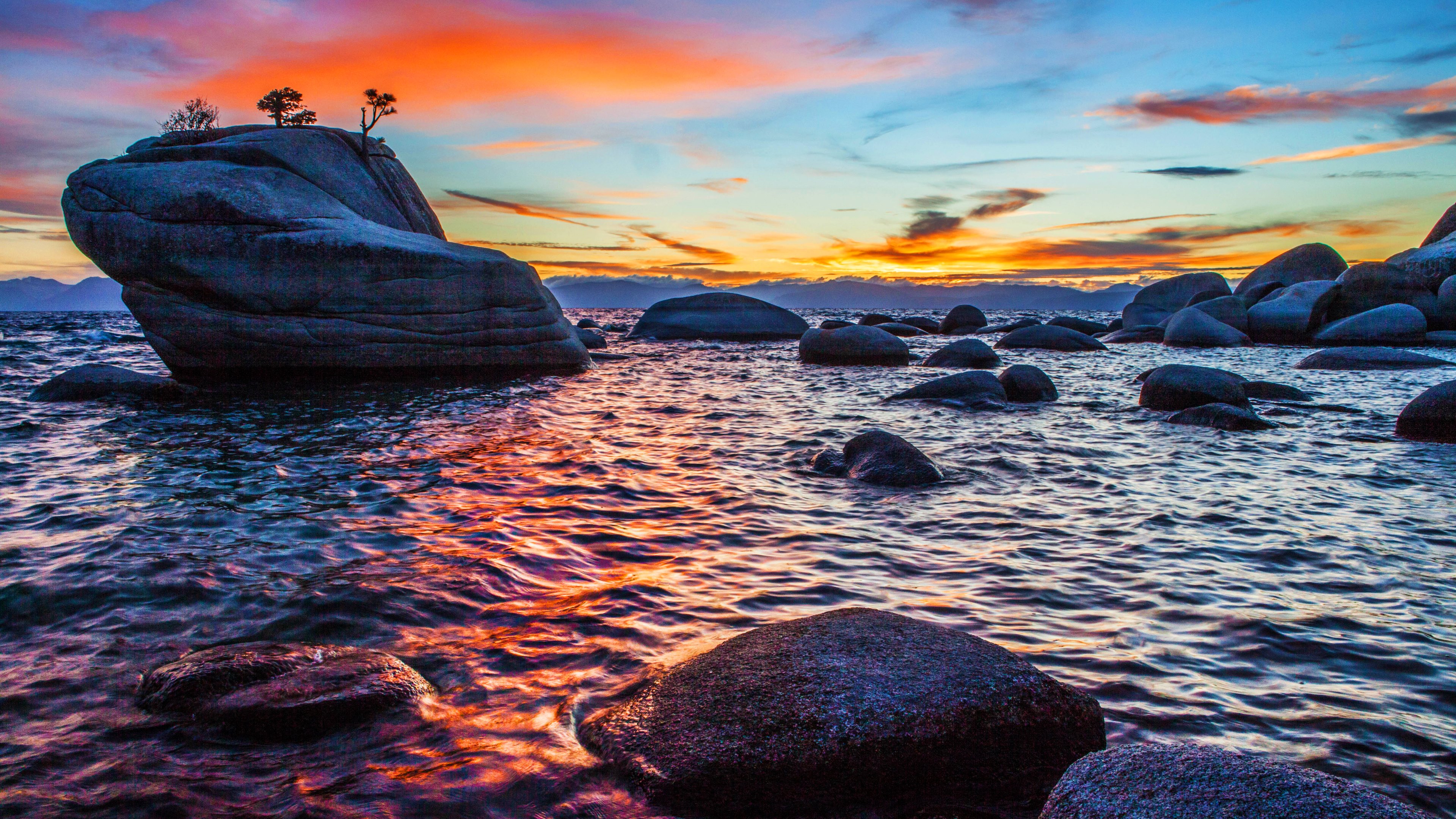 Absolutely Spectacular Wallpaper Bonsai Rock Sunset At Lake Tahoe