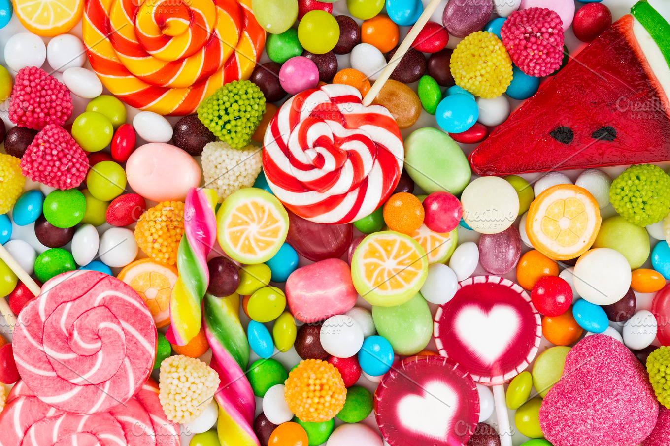 Colorful Candies And Lollipops Containing Candy Background Wallpaper