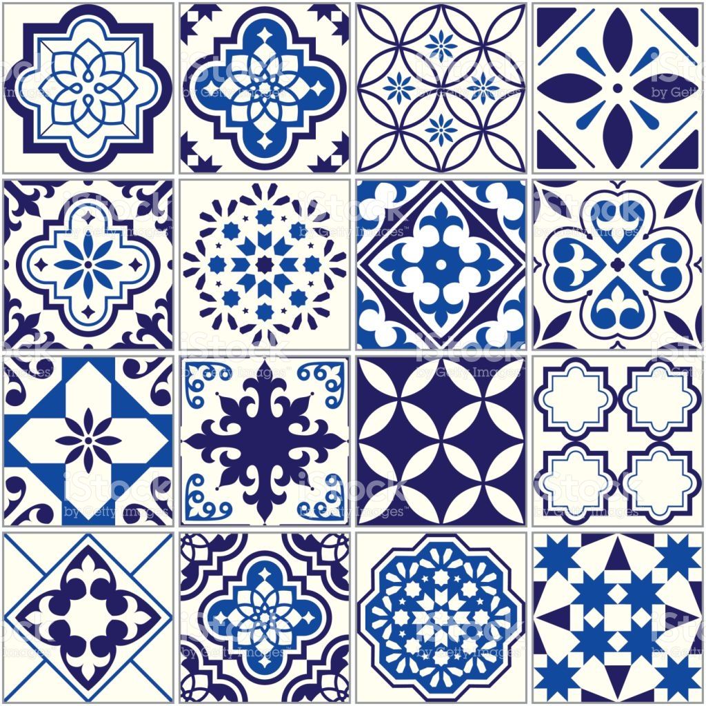 Vector Tile Pattern Lisbon Floral Mosaic Mediterranean Seamless