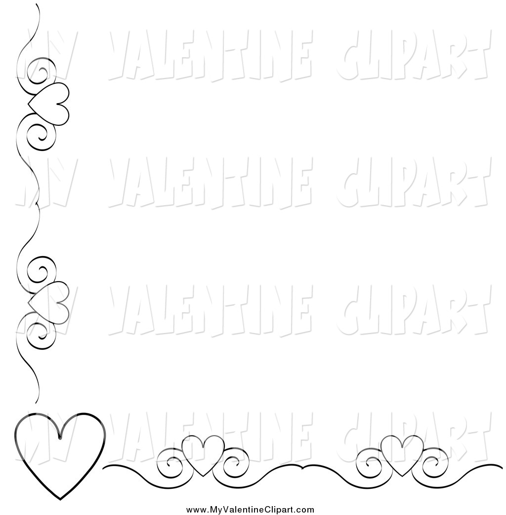 White Heart Scroll Corner Border On A Background By Pams Clipart