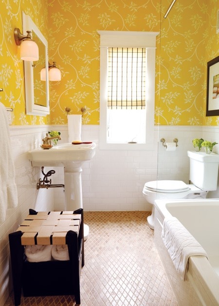 Yellow Wallpaper For Laundry Room