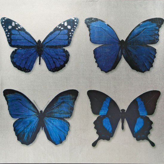 Blue Metallic Butterfly canvas from Homebase January sales 2013
