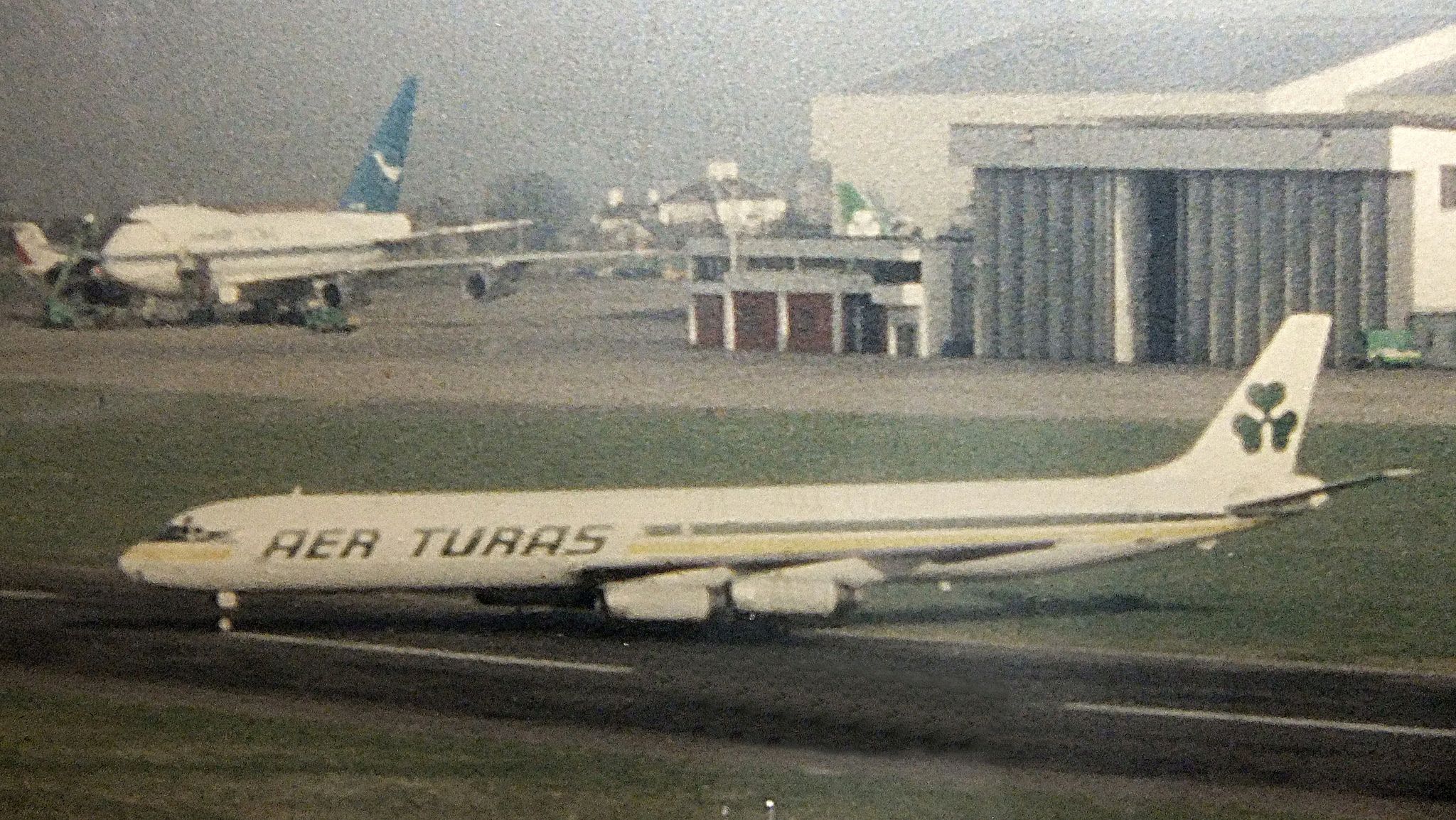 Aer Turas Dc Boeing Jumbo Jet In Background Dublin Airport