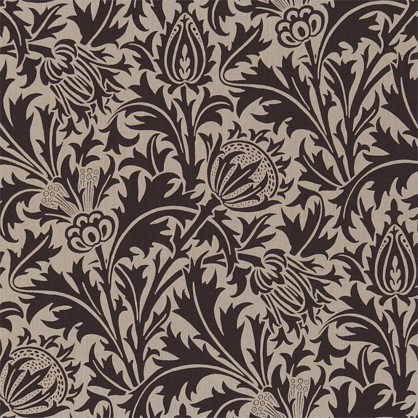 Thistle Fabric Linen Black Dmcoth204 William Morris Co