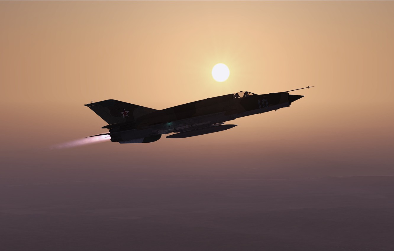 Wallpaper Sunset Kb Mig 21bis Frontline Fighter Image For