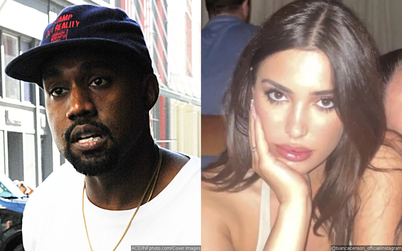Kanye West and Bianca Censori in a split image