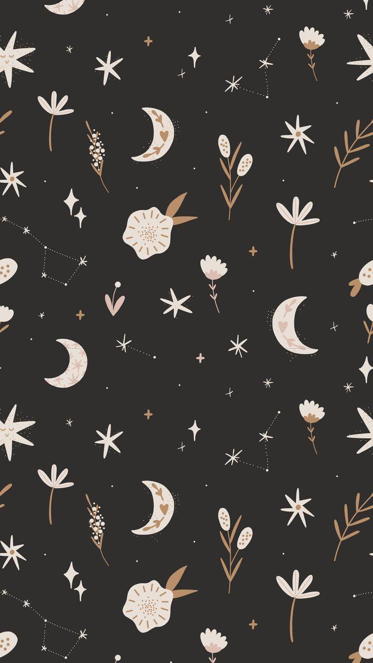 Moon And Nature Phone Background Wallpaper iPhone Boho Witchy