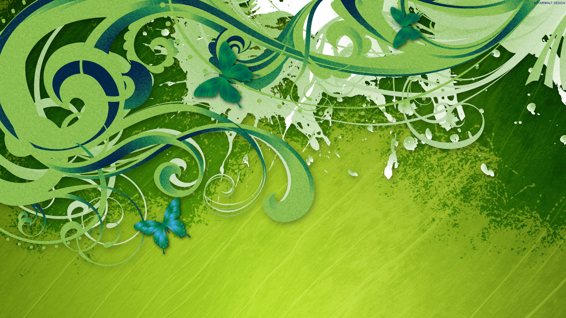 Green Vector HDtv Wallpaper In Arts Design