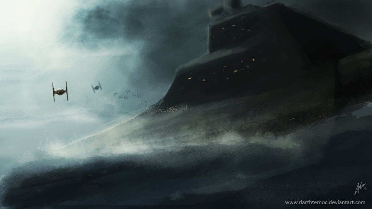 Spaceship Crash In The Sea By Darthtemoc