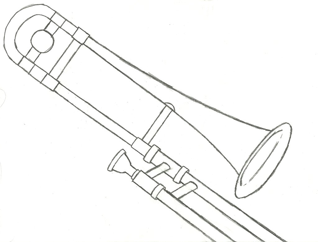 Trombone Wallpaper Sketch By
