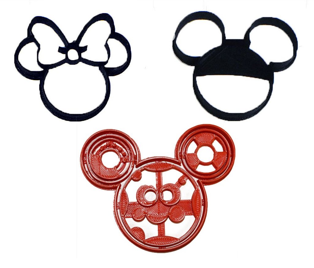 Oh Toodles Minnie Mickey Set Fondant Cutter Cupcake Topper