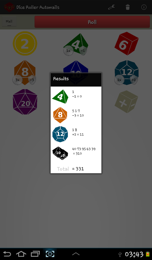 Dice Roller Rpg Automails Android Apps On Google Play