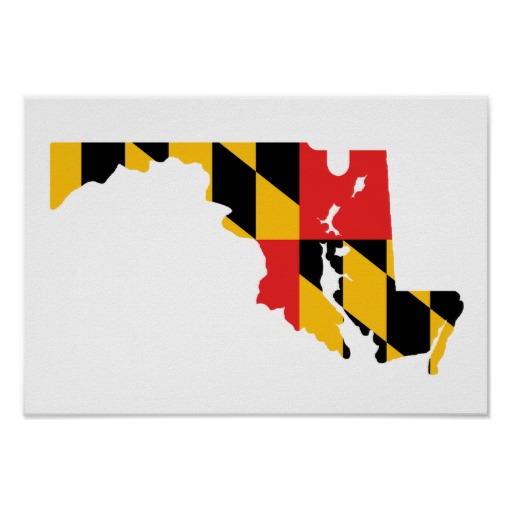 Maryland Flag Map Posters Zazzle 512x512