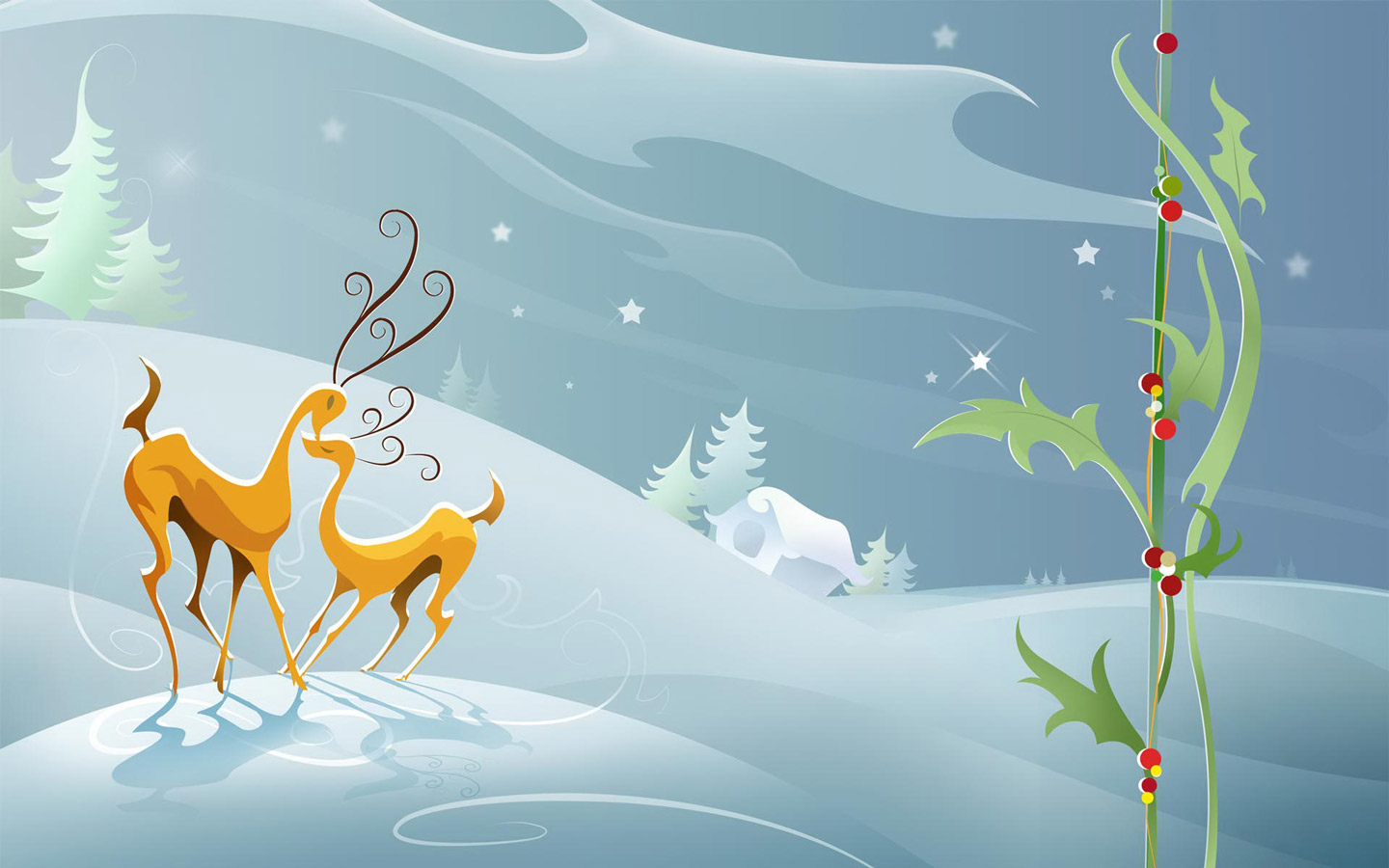 Holiday Christmas Deer Puter Desktop Wallpaper
