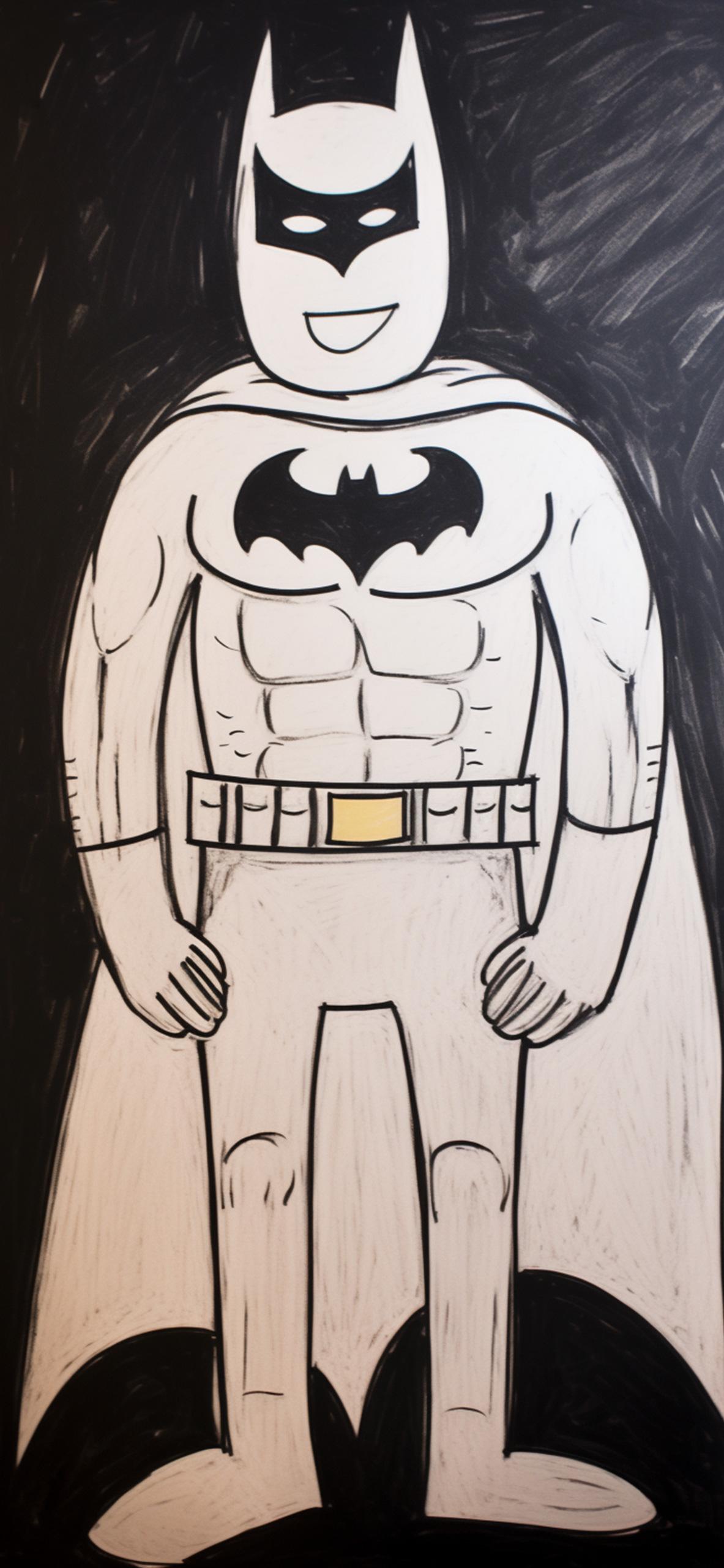 Batman Children Drawing Wallpaper Funny 4k