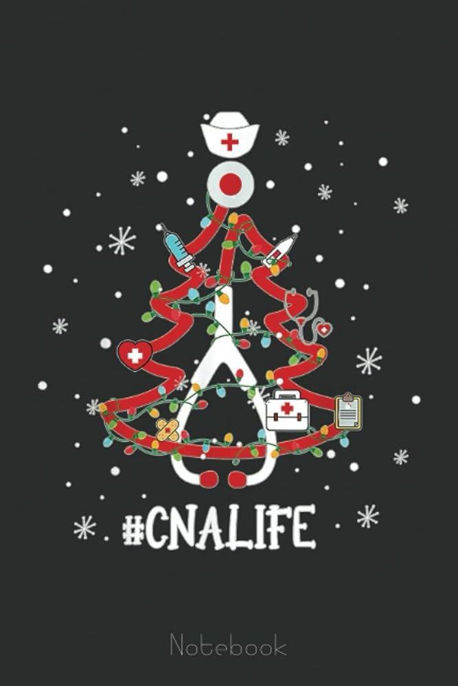 Merry Christmas CNA Life Stethoscope Tree Lights Nurse Life
