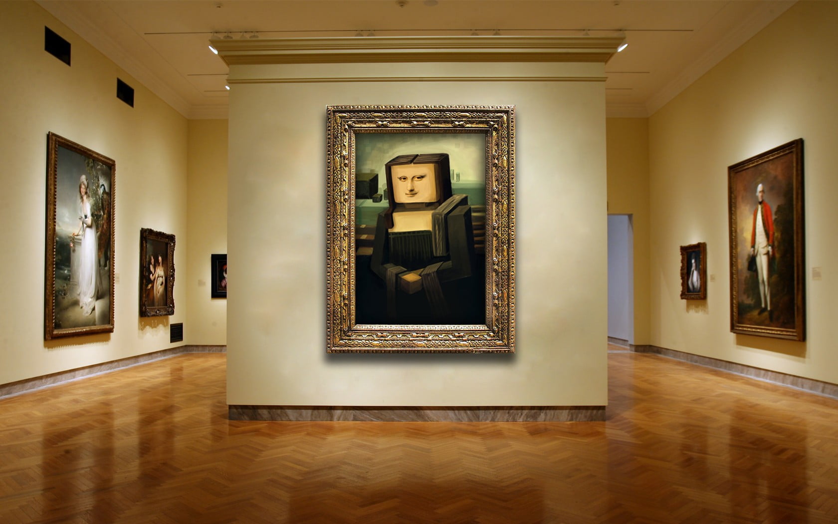 HD Wallpaper Lego Mona Lisa Painting Illustratio Wall Gallery