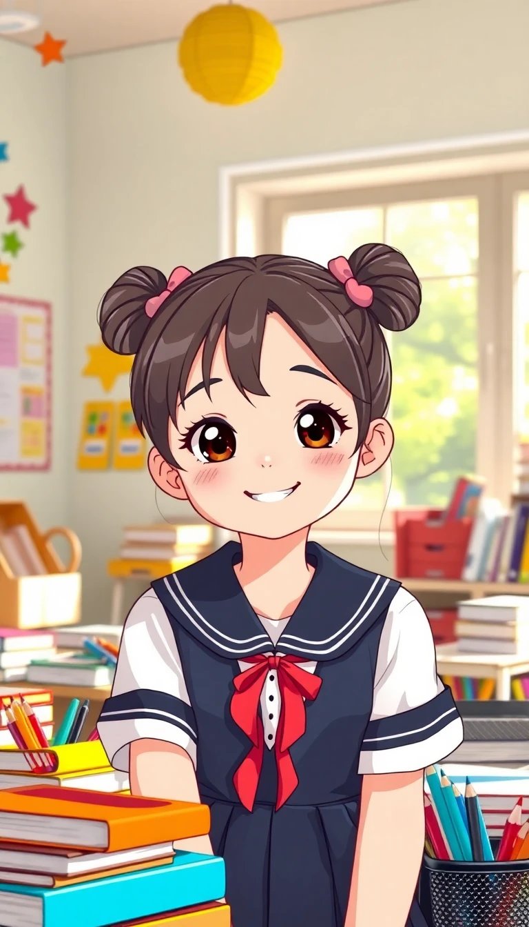 Cute School Girl Wallpaper