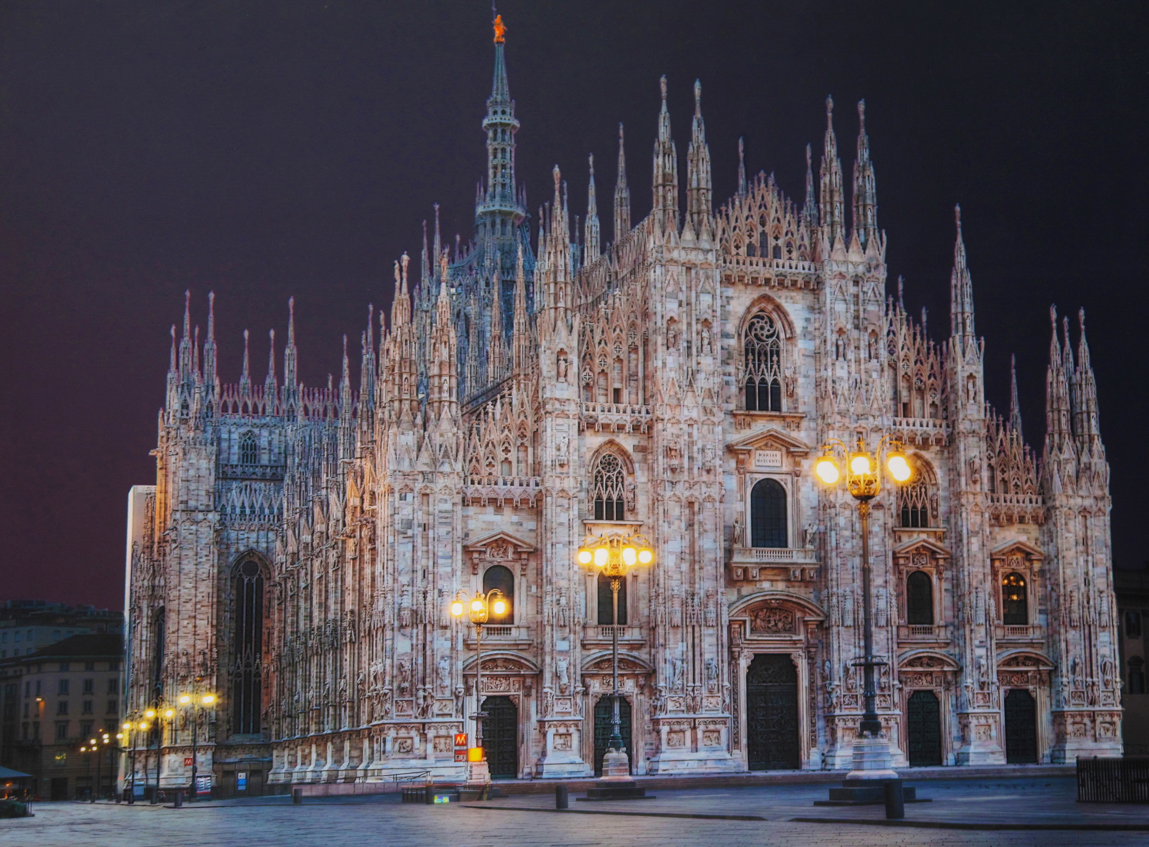 Photo Cities Italy Milano Duomo Cathedral Night