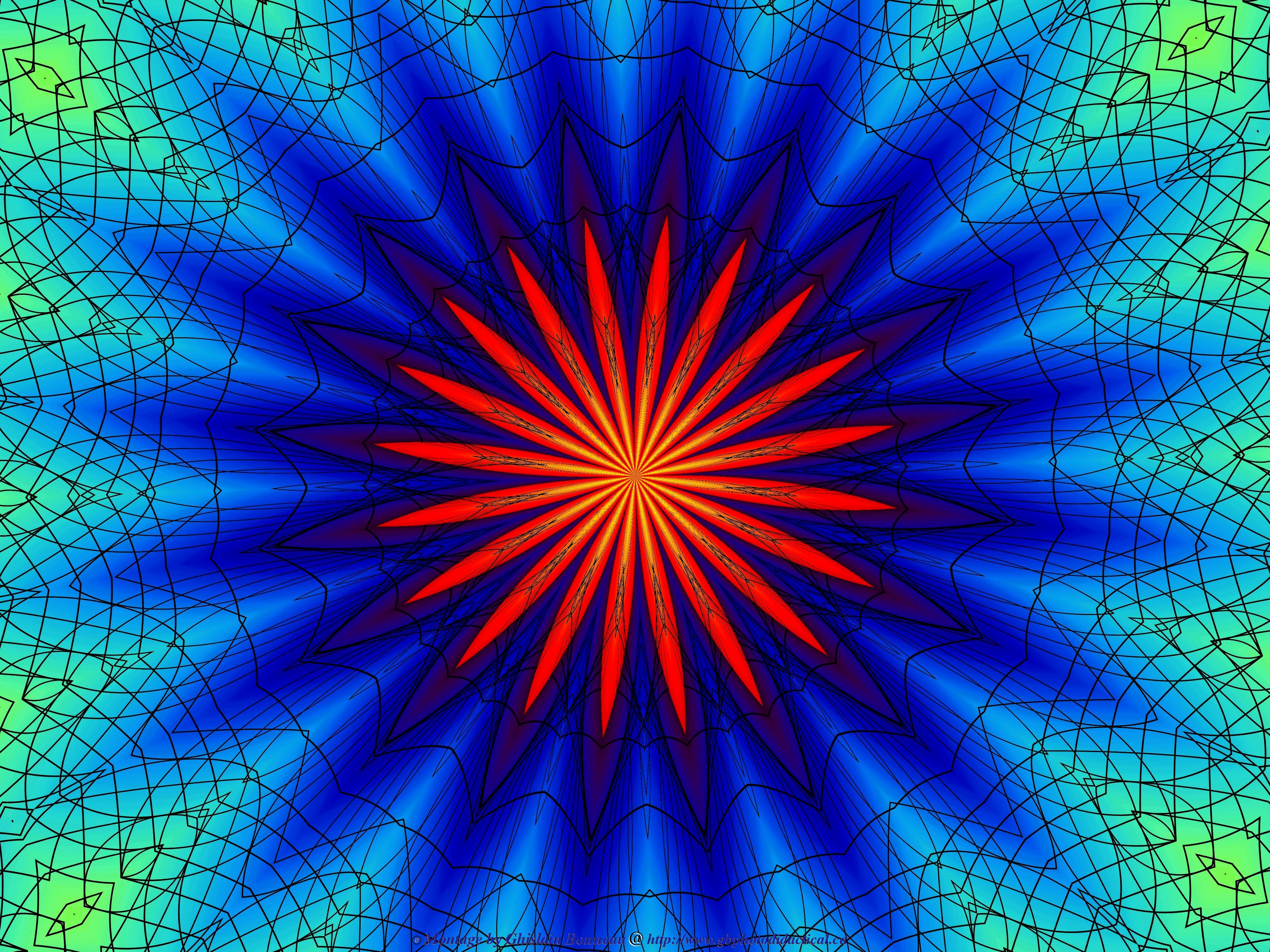 Wallpaper Psychedelic Kaleidoscope Light Refraction Angles With