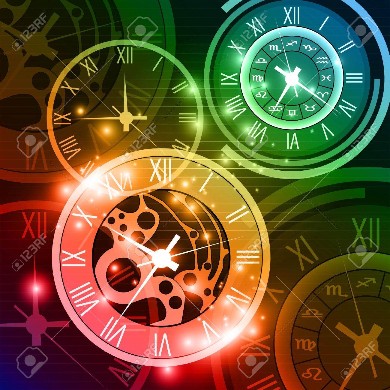 Abstract Clock Background Royalty Free Cliparts Vectors And