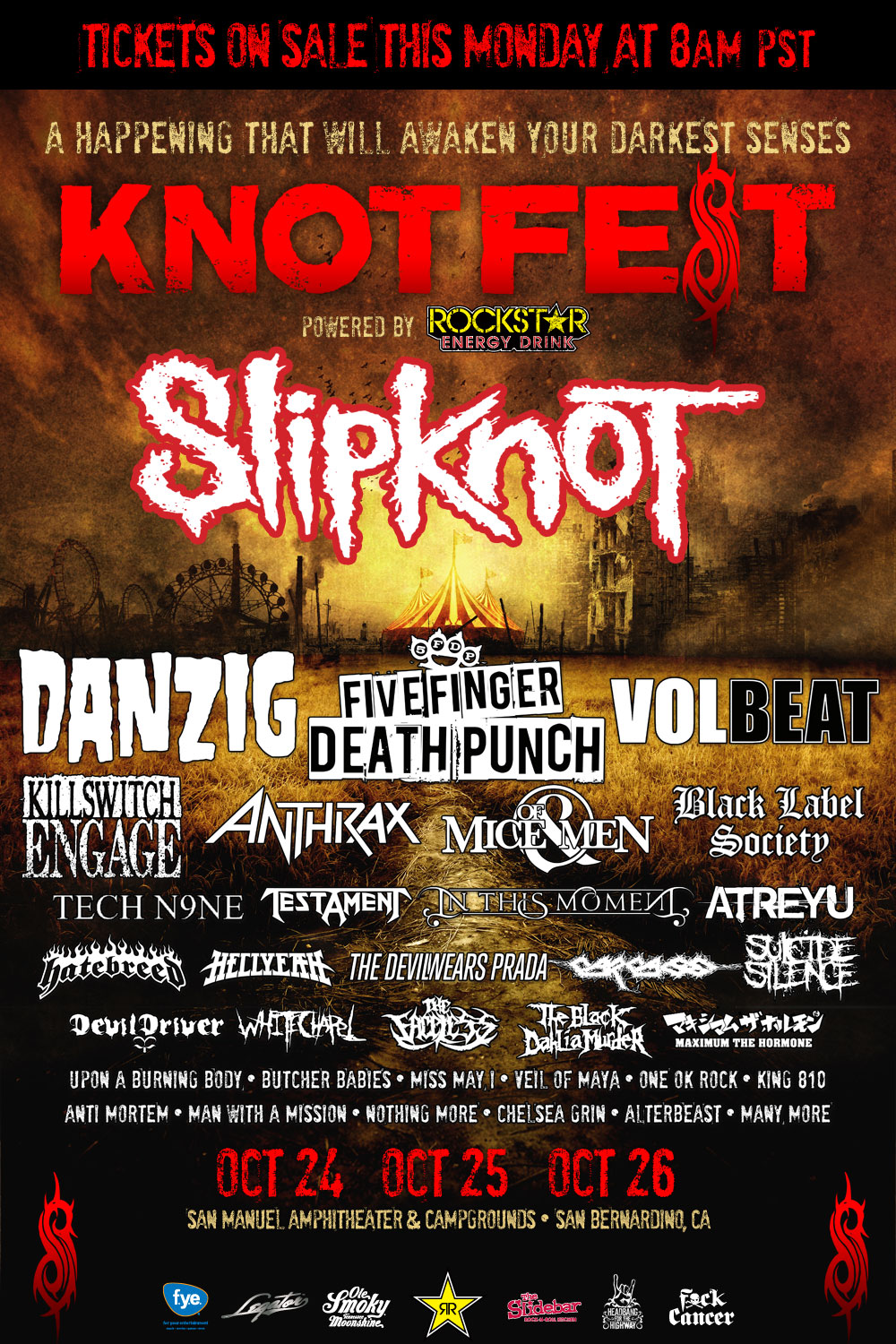 Slipknot Announces Knotfest Featuring Tech N9ne Tickets On Sale
